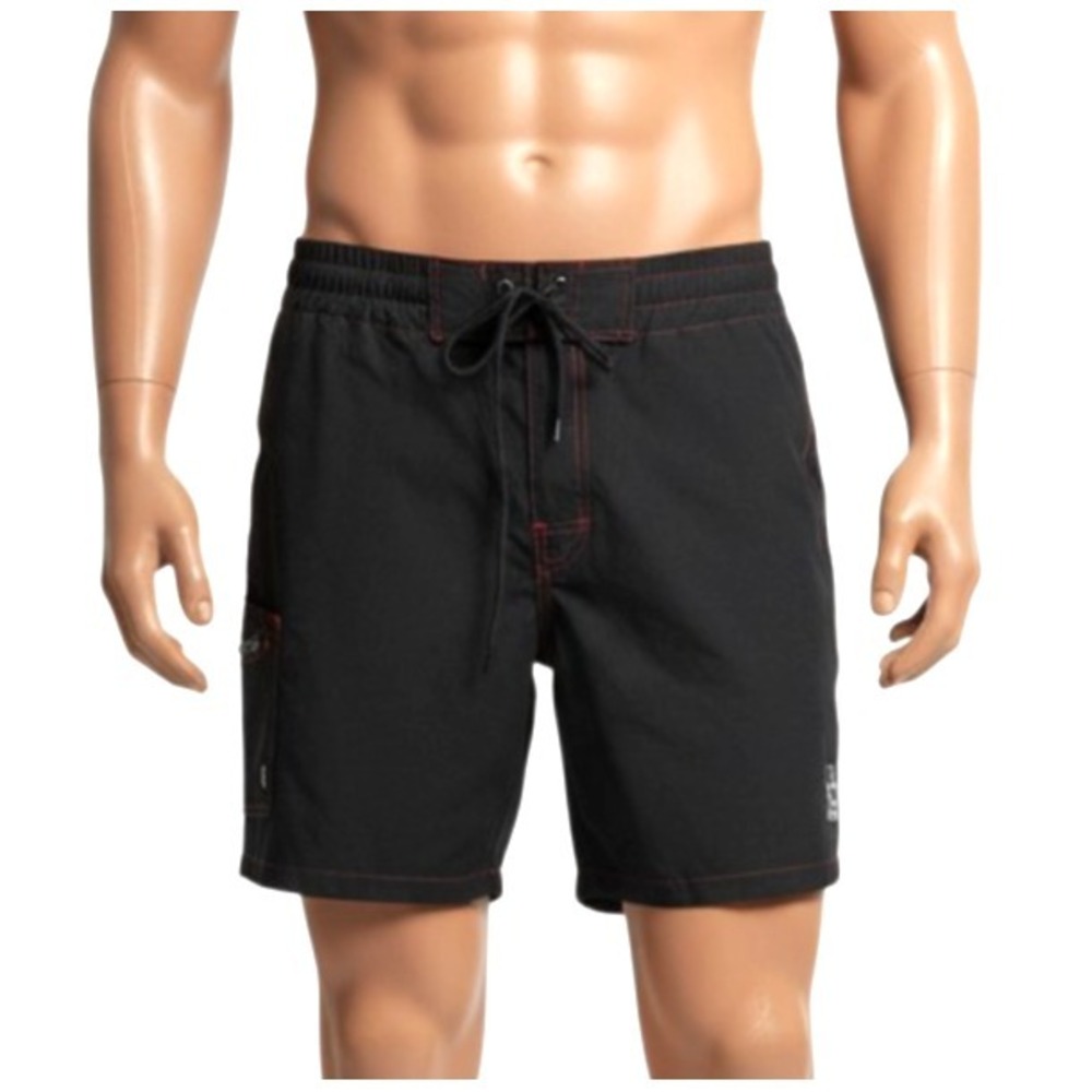 Pythia Los Angeles Men's XL Hybrid Shorts Barbed‑Wire Star Black Red Stitching
